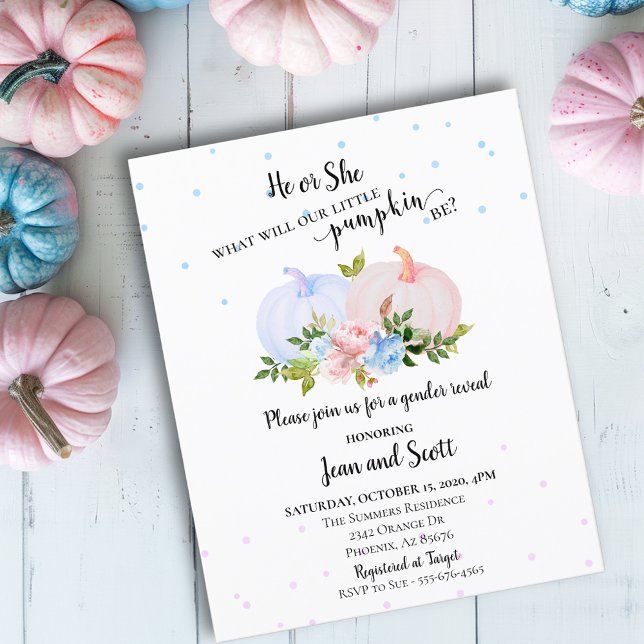 Er oder sie rosa Blue Pumpkin Gender Offenbarung H (Von Creator hochgeladen)