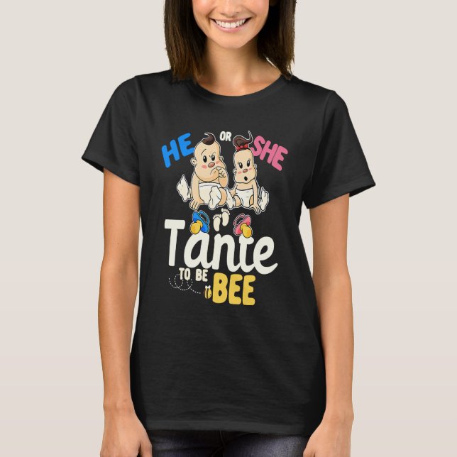 Er oder sie tante, um Gender Reveal Great Aunt Ba T-Shirt (Vorderseite)