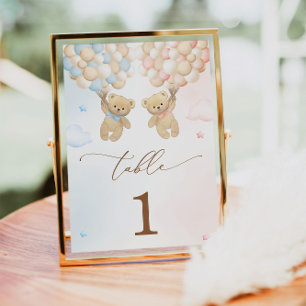 Er oder sie teddy bären Gender Reveal Tischnummer
