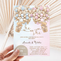 Er oder sie teddy Bären mit Balloons Gender-Offenb