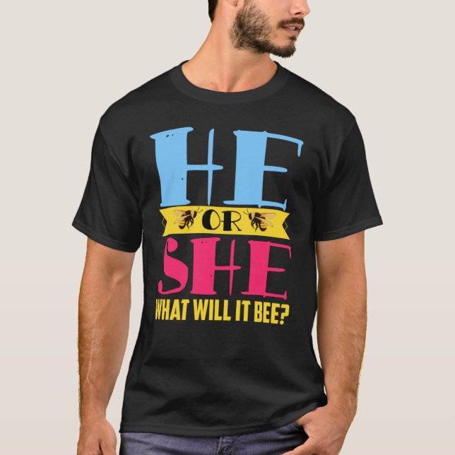 Er oder sie, was es sein wird, die Schwangerschaft T-Shirt (Vorderseite)