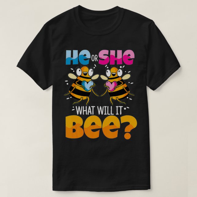 Er oder sie, was wird es für eine Biene sein? Gesc T-Shirt (Design vorne)