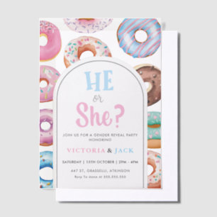 Er oder sie Watercolor Donut Pattern Geschlecht of