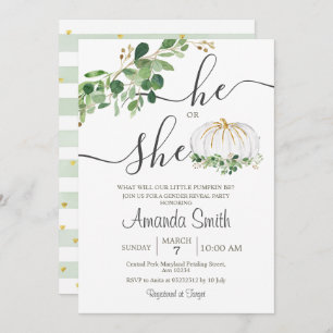 Er oder sie weiß Pumpkin Gender-Offenbarung Einladung