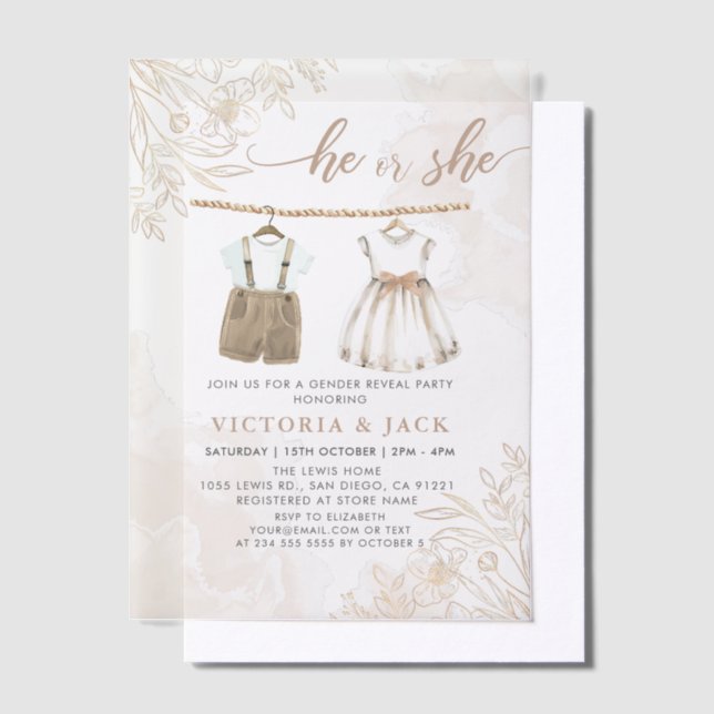 Er oder sie Wildblume Baby Bekleidung Gender Revea (Versetzt)