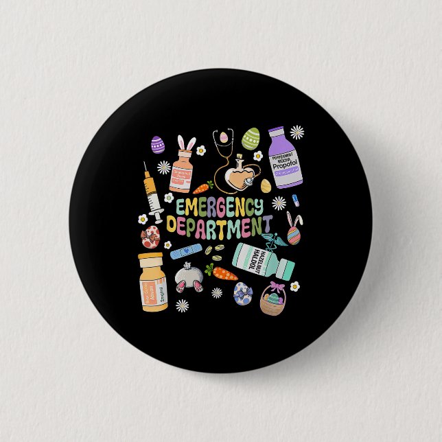 Er Osterkrankenschwester-Crew Ostertag Notaufnahme Button (Vorderseite)