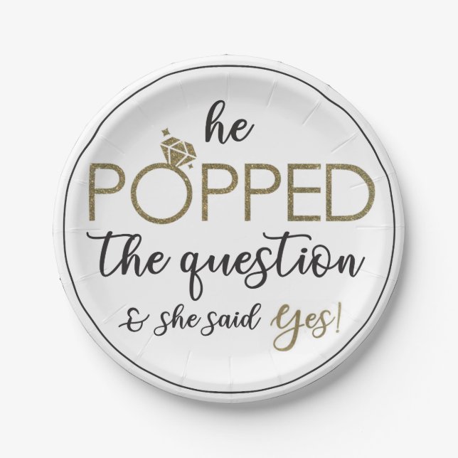 Er plapperte das Fragenpapier Pappteller (Vorderseite)