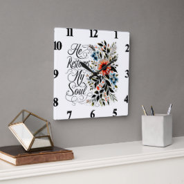 Er restauriert mein Soul Quadratische Wanduhr