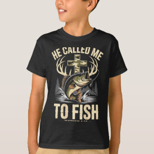 Er rief zum Fischen Männer christlicher Fischer Gl T-Shirt