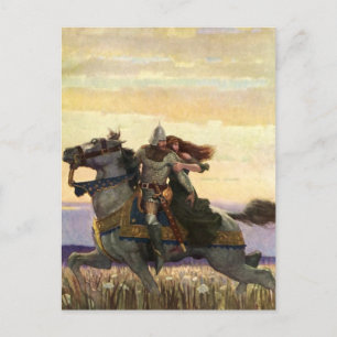 "Er ritt weg mit der Königin" von NC Wyeth Postkarte