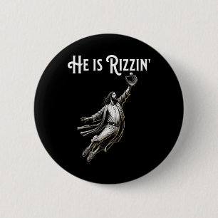 Er rizzin Jesus spielen Baseball Fun Sport Riz Button