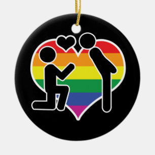 Er sagte ja Herrn und Herrn Vorschlag Gay Wedding Keramikornament