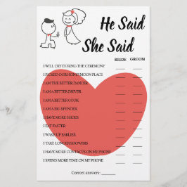 Er sagte, sie habe eine Duschkarte für Hochzeitsgä Flyer