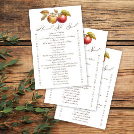 Er sagte, sie sagte, Apfelfall Brautparty-Spiel