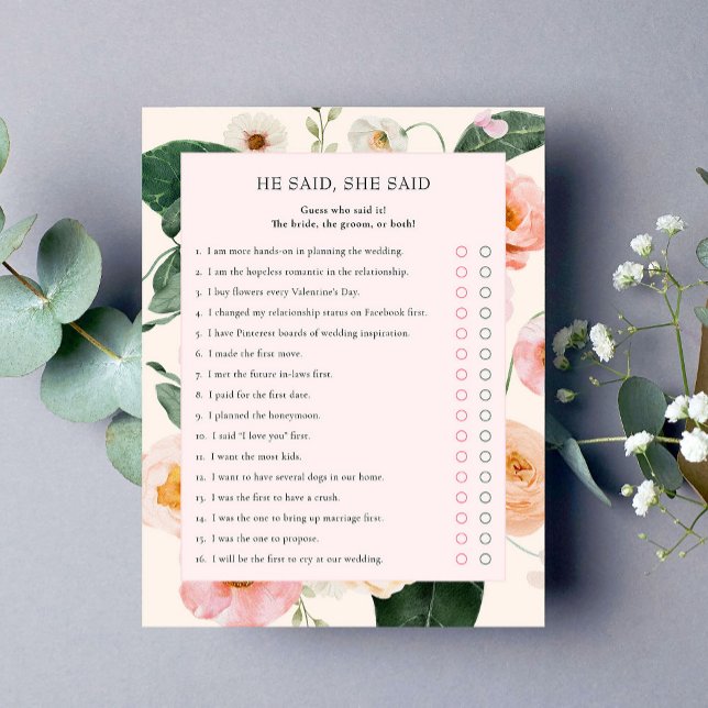 Er sagte, sie sagte | Blütenblättriges Brautparty (Von Creator hochgeladen)