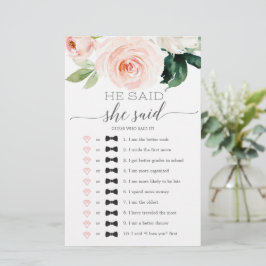 Er sagte, sie sagte Brautparty Game