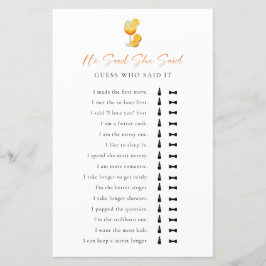 Er sagte, sie sagte, Brautparty Game Aperol Spritz