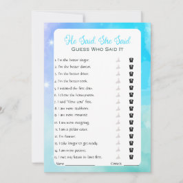 Er sagte, sie sagte Brautparty Game Einladung