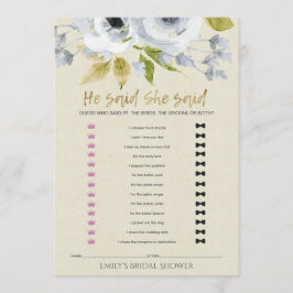 ER SAGTE, SIE SAGTE BRAUTPARTY GAME EINLADUNG