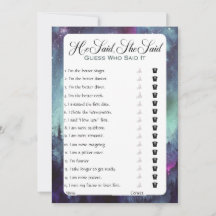 Er sagte, sie sagte Brautparty Game