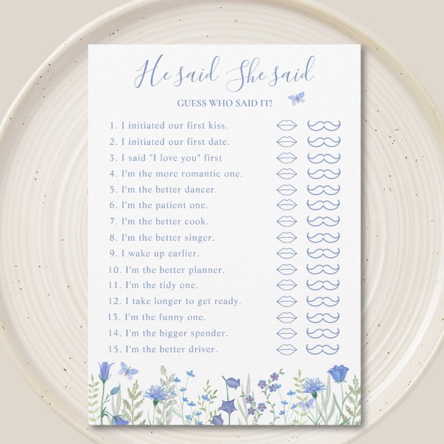 Er sagte, sie sagte Brautparty-Game-Karte Einladung (Von Creator hochgeladen)