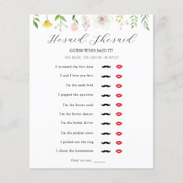 Er sagte: "Sie sagte Bridal Tee Dusche Spiel