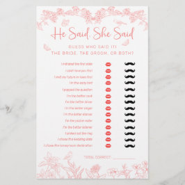 Er sagte, sie sagte Chinoiserie Brautparty Game
