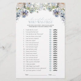 Er sagte, sie sagte, Dusty Blue Floral Dusche Spie