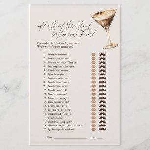 Er sagte, sie sagte Espresso Martini Bridal Spiel