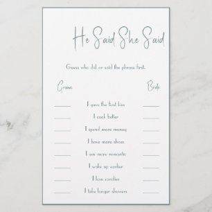 Er sagte: "Sie sagte, Game Card Flyer