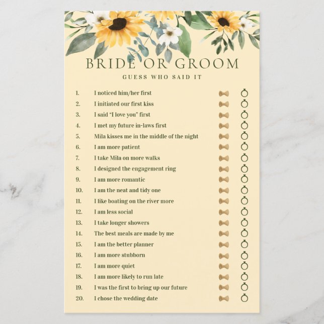 Er sagte, sie sagte Gelbes Blumenspiel (Vorderseite)