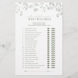 Er sagte, sie sagte Green Floral Brautparty Game