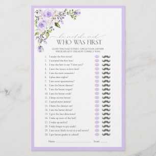 Er sagte, sie sagte Lilac Floral Brautparty Game
