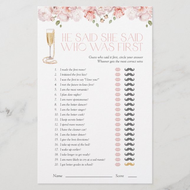 Er sagte, sie sagte Petals & Pearls Pink Dusche Sp (Vorderseite)