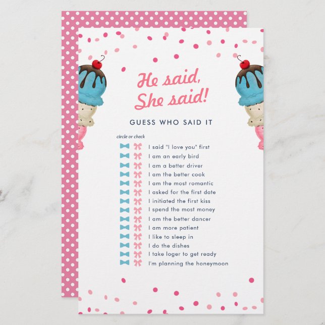 Er sagte, sie sagte, raten Sie, wer das beste Brau (Vorne/Hinten)