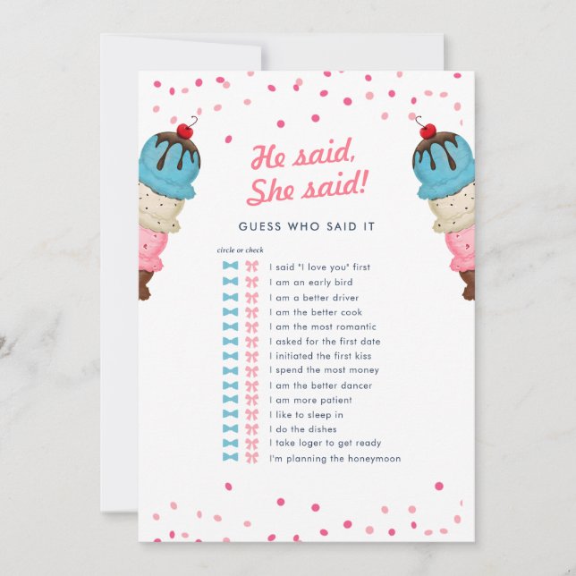 Er sagte, sie sagte, raten Sie, wer das beste Brau Einladung (Vorderseite)