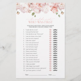 Er sagte, sie sagte, rosa Blume Brautparty Game