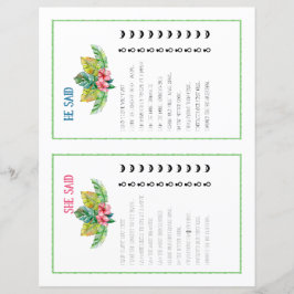 Er sagte, sie sagte Tropical Brautparty Game