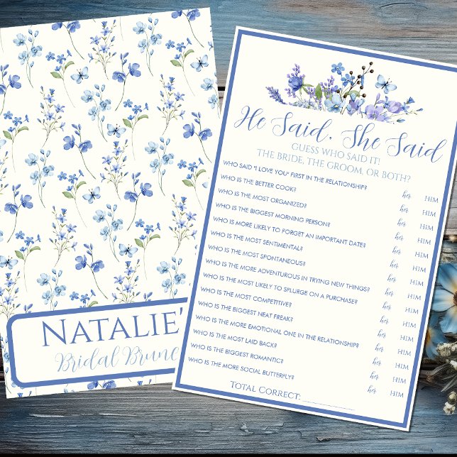 Er sagte, sie sagte Wildblume Brautparty Game (Von Creator hochgeladen)