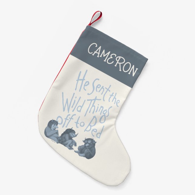 Er schickte die wilden Dinge zu Bett | Name hinzuf Kleiner Weihnachtsstrumpf (Vorderansicht (hängend))
