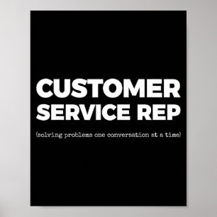 Er Service-Mitarbeiter (Probleme in einem Gespräch Poster