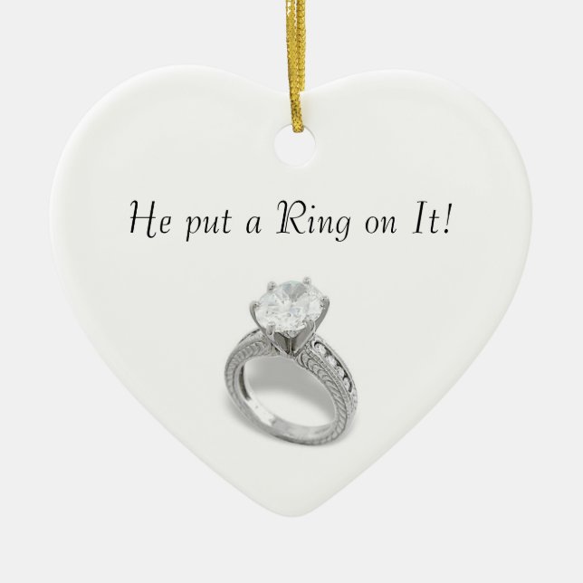 Er setzte einen Ring darauf/Save the Date Keramikornament (Vorne)