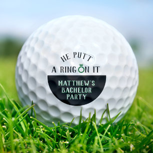 Er setzte einen Ring drauf Golf Junggesellenabschi Golfball
