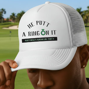 Er setzte einen Ring drauf Golf Junggesellenabschi Truckerkappe