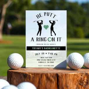 Er setzte ihr einen Ring an Golf Junggesellinnen-A Einladung