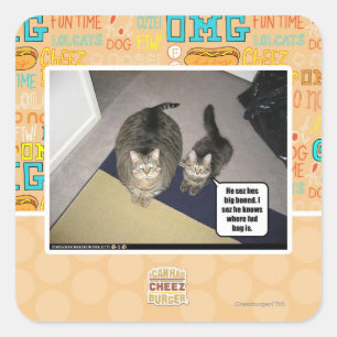 Er sezelt sich total auf. quadratischer aufkleber