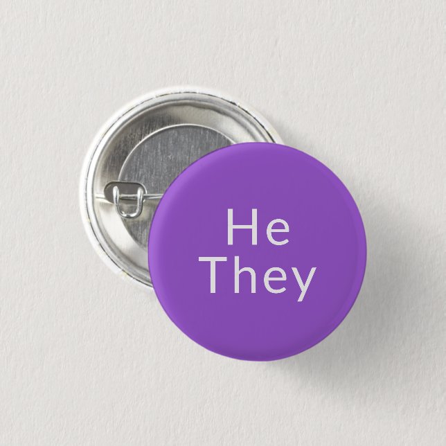 Er, sie lila bevorzugten Pronouns Lgbtq Pride Butt Button (Vorne & Hinten)