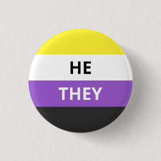 Er/sie Pronouns Abzeichen der nicht-binären Flagge Button