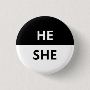 Er/sie Pronouns Black & White Abzeichen Button