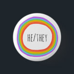 ER/SIE Pronouns farbenfroher Regenbogenkreis Button<br><div class="desc">Dekorieren Sie Ihr Outfit mit diesem coolen Kunstknopf. Macht ein großartiges Geschenk! Sie können ihn anpassen und auch Text hinzufügen. Karo in meinem Shop für viel mehr Farben und Muster! Lass mir Bescheid,  wenn du auch etwas Gewohntes willst.</div>